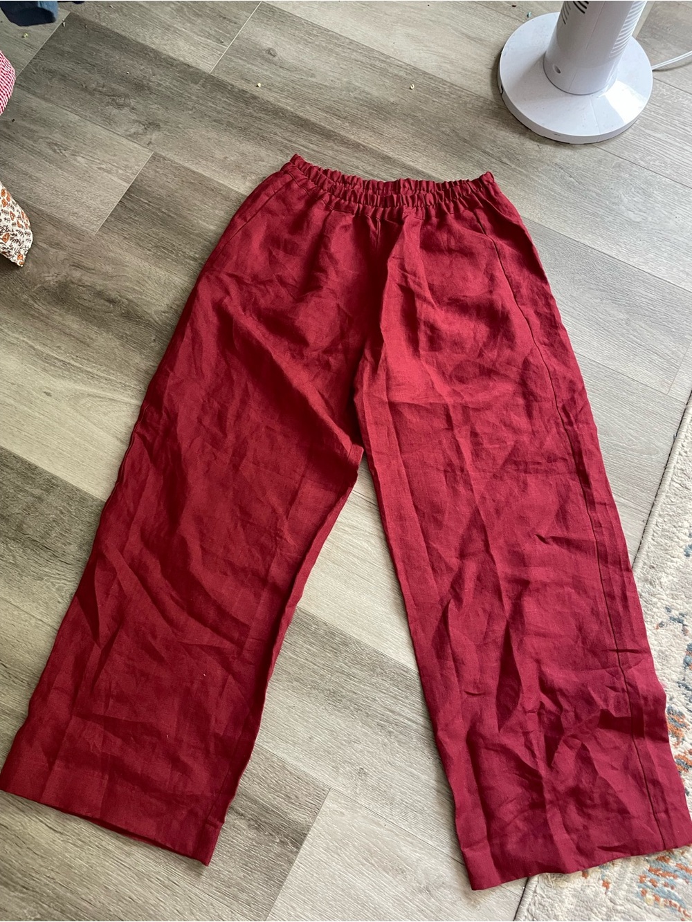 NWOT sorita 💯 linen berry colour wide leg pants